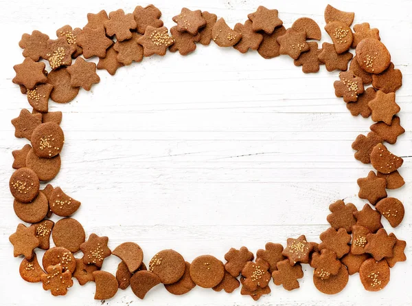 Frame of gingerbread cookies — Stock Photo, Image