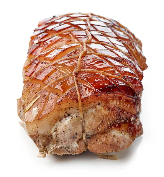 흰색 바탕에 구운된 돼지고기 — 스톡 사진