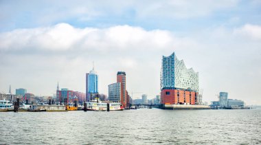 panoramic view of Hamburg city clipart