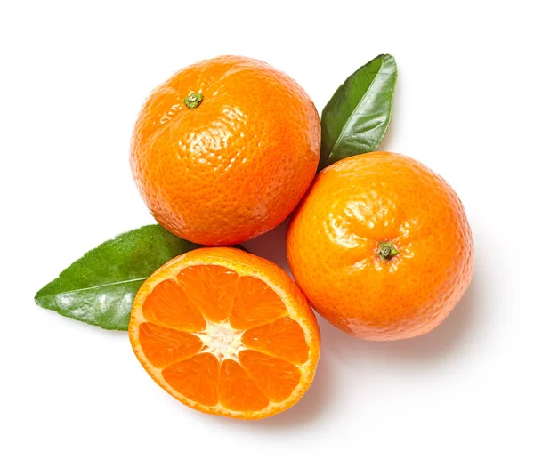 Clementine fresche su sfondo bianco — Foto Stock