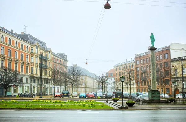 Regenachtige dag in Kopenhagen, Denemarken — Stockfoto
