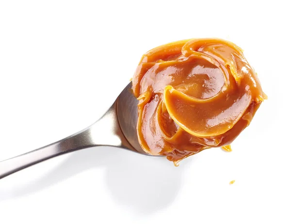 Lepel van zachte eigengemaakte karamel — Stockfoto
