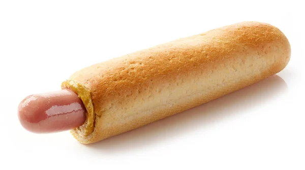 Cachorro-quente com mostarda — Fotografia de Stock