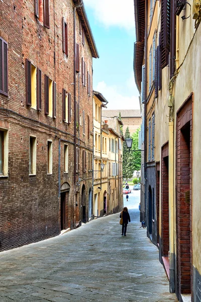 Ulice pohled, Siena, Itálie — Stock fotografie