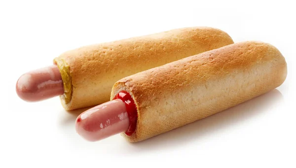 Két hotdogs, fehér háttér — Stock Fotó