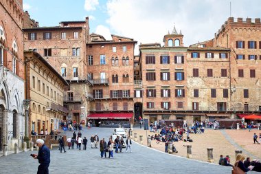 Piazza del Campo Meydanı Siena görünümünü