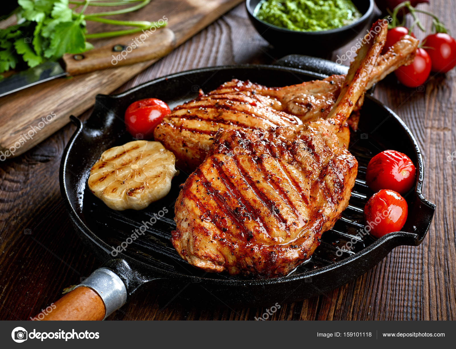 Freshly grilled Tomahawk steak — Stock Photo © magone 159101118