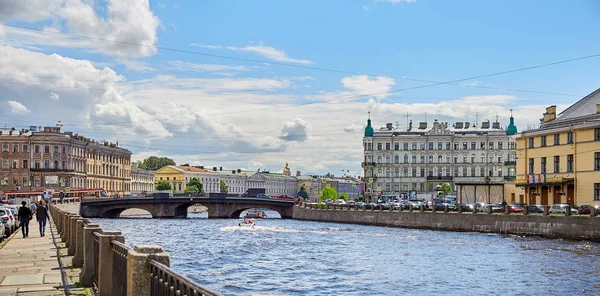 Panoramic view of Fontanka river, St.Petersburg — Stock Photo, Image
