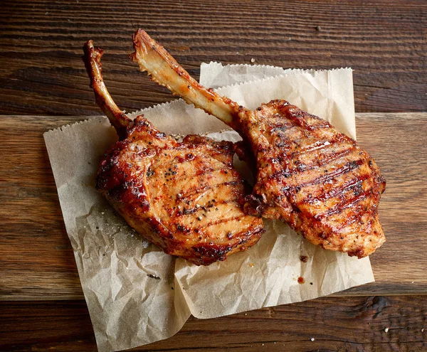 Freshly grilled steaks — Stock Photo, Image