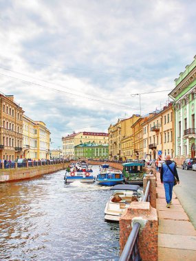 Kilisenin Savior görünümünü dökülen kan ve Rus Müzesi, St.Petersburg, Rusya Federasyonu