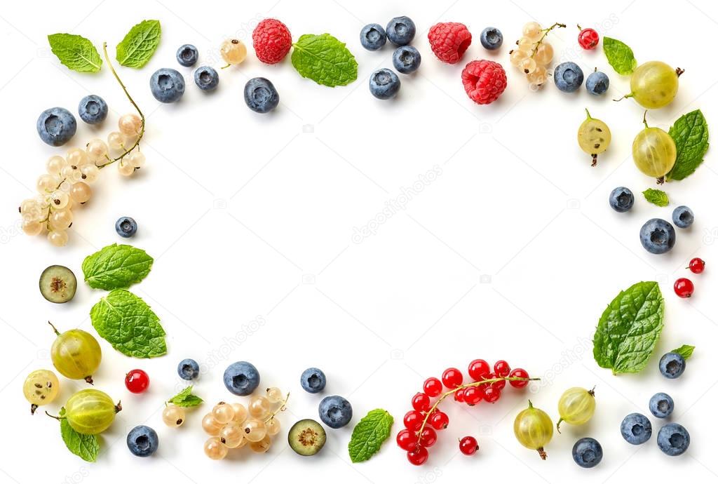 frame of fresh berries