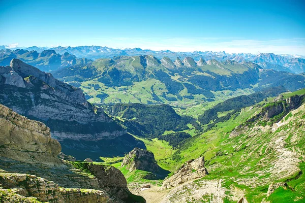 Saentis Paisaje de montaña, Alpes suizos — Foto de Stock