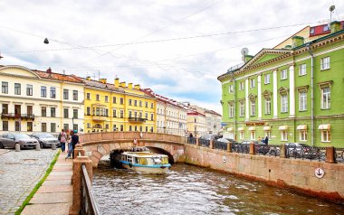 panoramik Moika nehir, St.Petersburg, Rusya Federasyonu