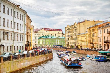 panoramik Moika nehir, St.Petersburg, Rusya Federasyonu