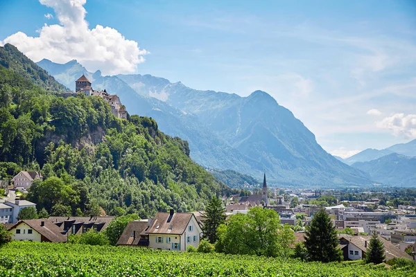 Vaduzer Stadt und Burg, lichtenstein — Stockfoto