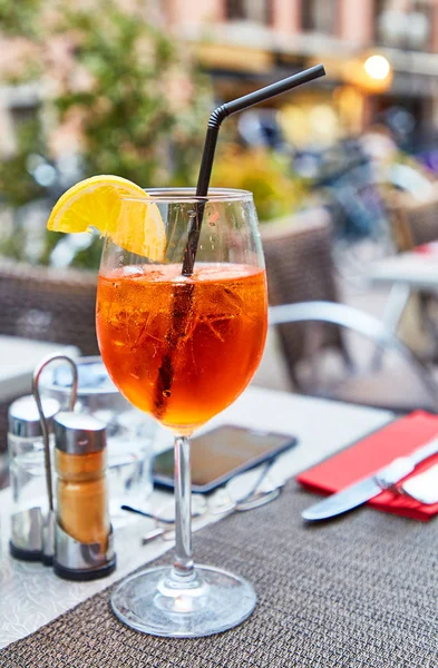 Glas Aperol Spritz Cocktail — Stockfoto