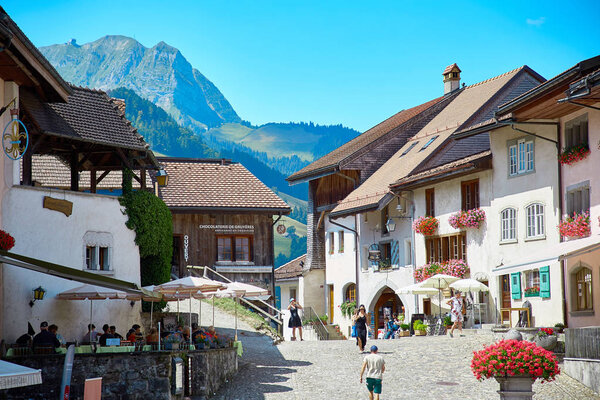 Street view of Old Town Gruyere