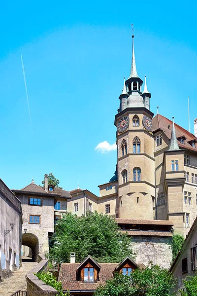 Street view of OLD Town Fribourg — Stock Photo, Image