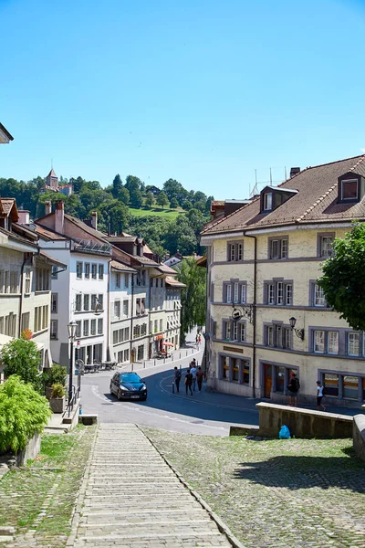 Street view of OLD Town Fribourg, Switzerland — Stock Photo, Image