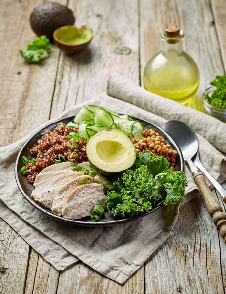 Pequeno almoço placa de alimentação — Fotografia de Stock