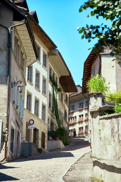 ストリート ビューの古い町スイス、フリブール — ストック写真