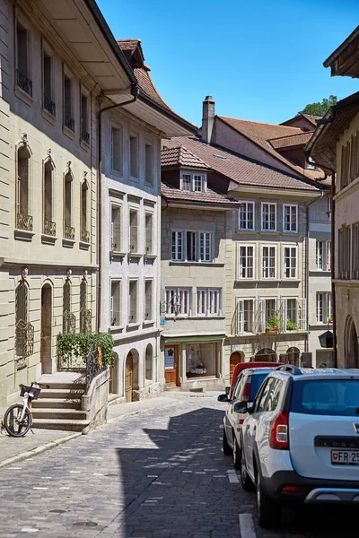 ストリート ビューの古い町スイス、フリブール — ストック写真