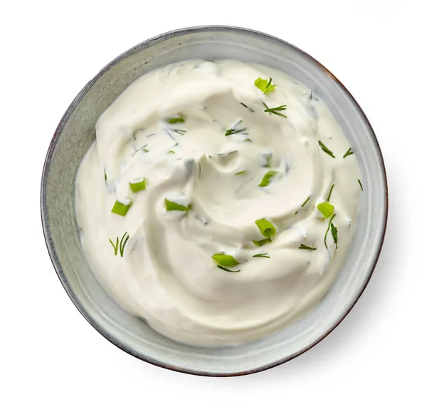 Bowl of sour cream sauce — Stock Photo, Image