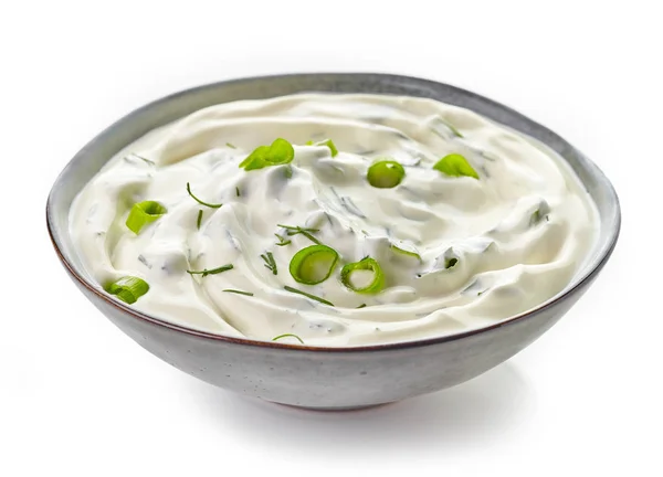 Bowl of sour cream sauce — Stock Photo, Image