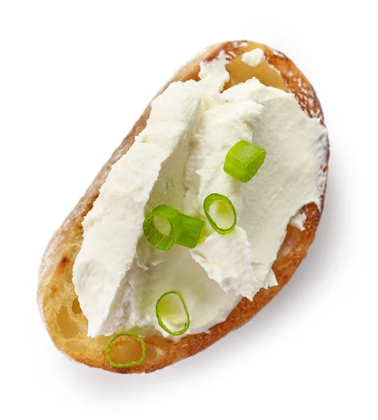 Pan tostado con queso crema —  Fotos de Stock