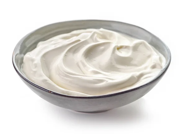 Bowl of sour cream — Zdjęcie stockowe