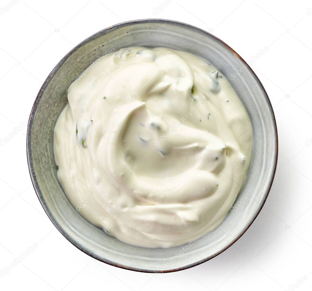 Bowl of sour cream dip sauce