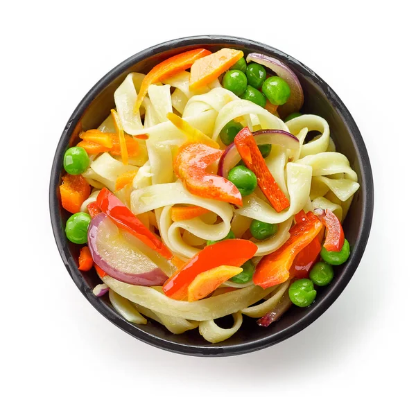 Bowl of egg noodles with vegetables Stock Photo by ©magone 168499630