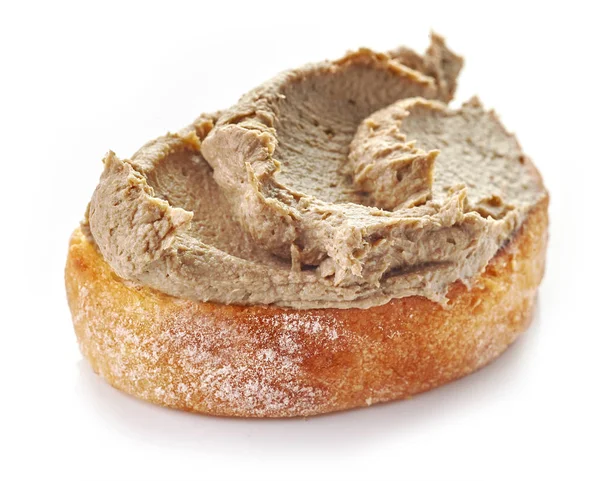 Toasted bread with homemade liver pate — Stock Photo, Image