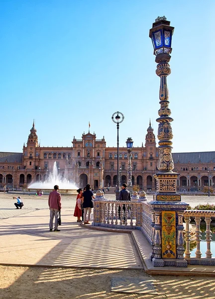 Placu Hiszpania, Sevilla, Hiszpania — Zdjęcie stockowe