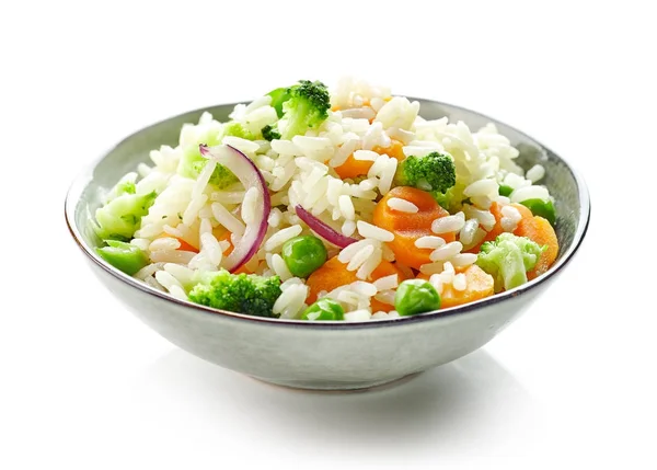 Bowl of rice and vegetables — Stock Photo, Image