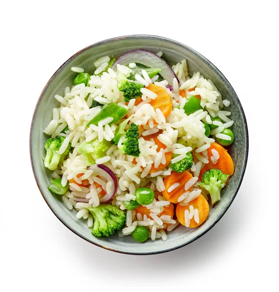 Tigela de arroz e legumes — Fotografia de Stock