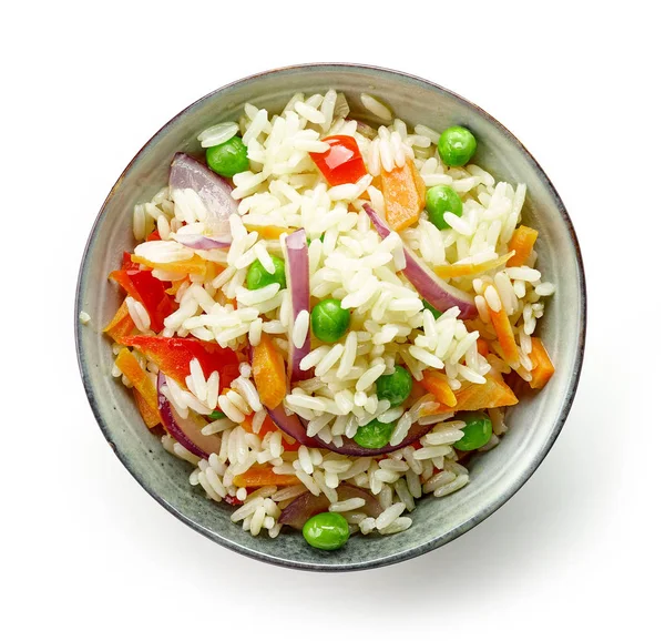 Cuenco de arroz hervido con verduras —  Fotos de Stock