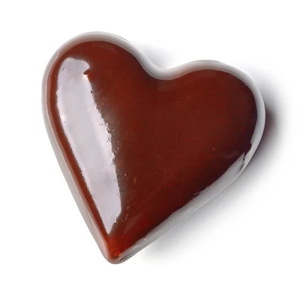 Coeur de chocolat sur fond blanc — Photo