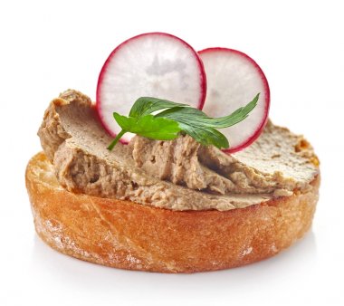 toasted bread with homemade liver pate clipart