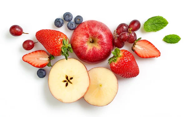 Zusammensetzung verschiedener frischer Früchte und Beeren — Stockfoto