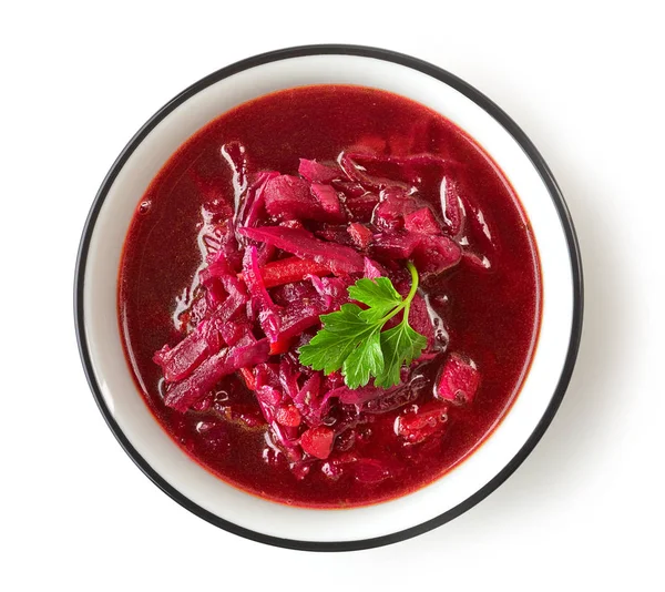 Bowl of beet root soup borsch — Stock Photo, Image