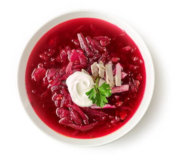 Bowl of beet root soup borsch — Stock Image Bowl of beet root soup borsch Stock Picture