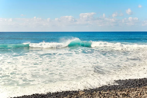 Golf Splahes Van Atlantische Oceaan Eiland Lanzarote — Stockfoto