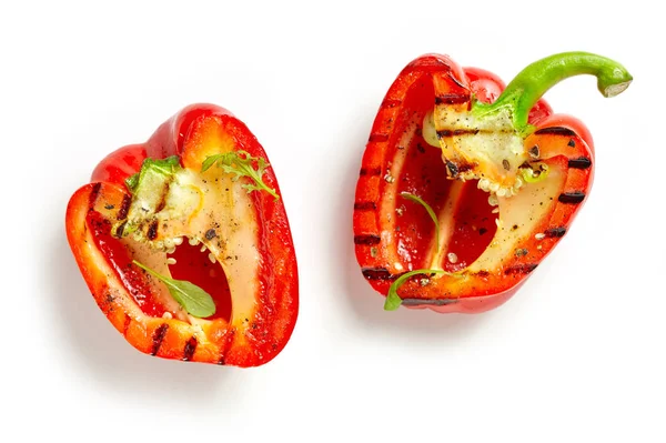Grilled paprika on white background — Stock Photo, Image