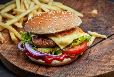 Taze lezzetli hamburger.