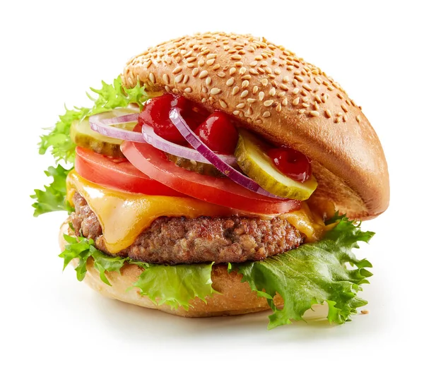 Čerstvý chutný burger — Stock fotografie