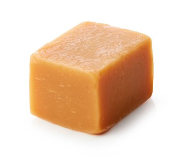 Beyaz arkaplanda karamel şekeri