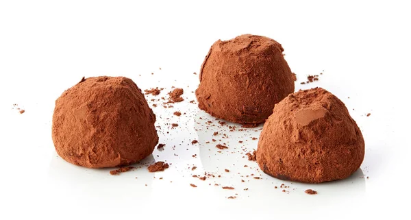 Trufas de chocolate cubiertas con cacao —  Fotos de Stock