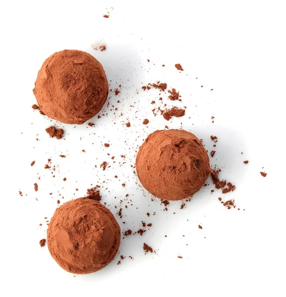 Trufas de chocolate cubiertas con cacao —  Fotos de Stock