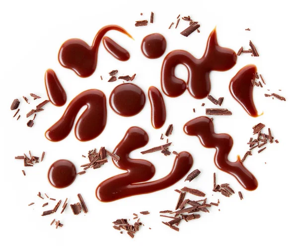 Chocolate sauce and shavings — Stock Photo, Image